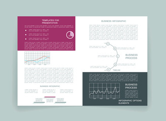 Fototapeta premium Brochure for business reports, cover layout and infographics
