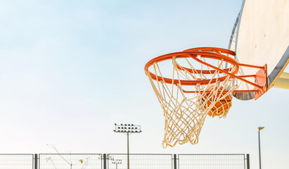 Basketball Slam dunk. Concept of success, scoring points and winning