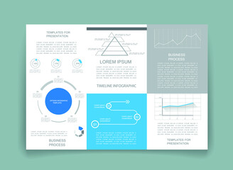 Brochure for business reports, cover layout and infographics