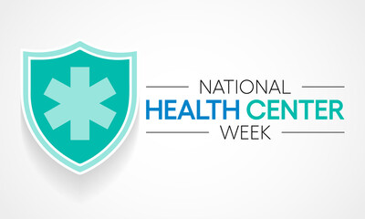 Obraz premium National health Center week is observed every year during August, to raise awareness about the mission and accomplishments of America's health centers over the past five decades. Vector illustration.