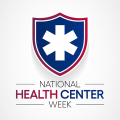 Obraz premium National health Center week is observed every year during August, to raise awareness about the mission and accomplishments of America's health centers over the past five decades. Vector illustration.