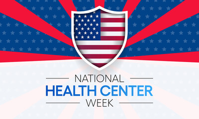 National health Center week is observed every year during August, to raise awareness about the mission and accomplishments of America's health centers over the past five decades. Vector illustration.