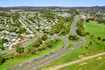 Fototapeta premium View of New Auckland from Dawson Highway roundabout