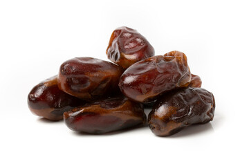 Dried dates, isolated on white background.