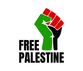 Free Palestine with Fist Illustration