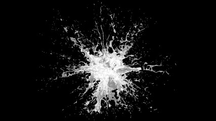 Splash of water. Isolated on a black background. Gel splash illustration. 3d rendering. High resolution.
