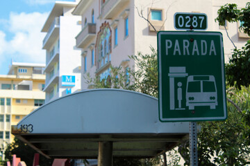 bus stop street sign puerto rico 