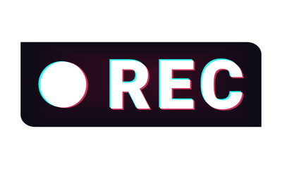 Recording sign. REC icon. Record video and sound. Isolated on white background. Illustration vector