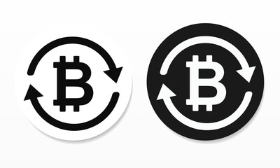 Bitcoin reload icon. Bitcoin exchange. Cryptocurrency reload. Illustration vector