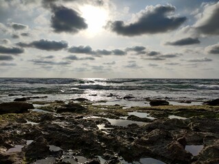 sunset over the sea