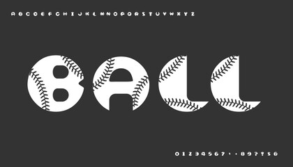 Baseball style font design.Easy editable soft colored vector illustration in EPS10.
