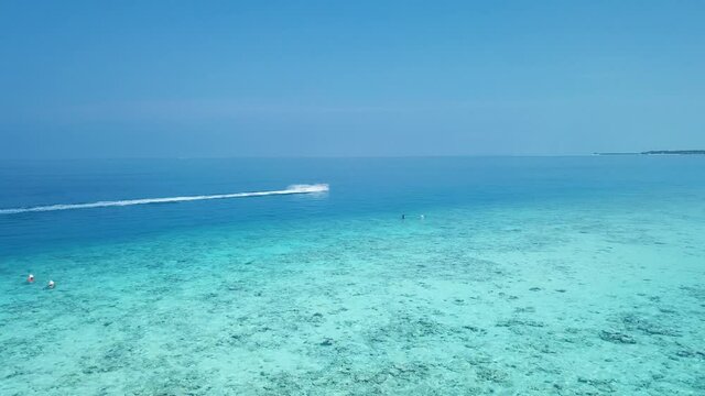 4K Footage Aerial View to the Maafushi Island local beach, Maldives