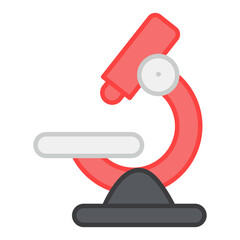 Flat design of microscope icon, lab research