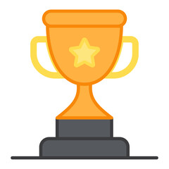 A premium download icon of star trophy, achievement concept