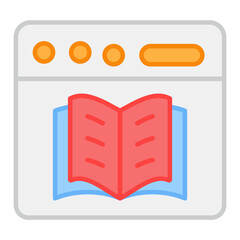 A flat design, icon of online book
