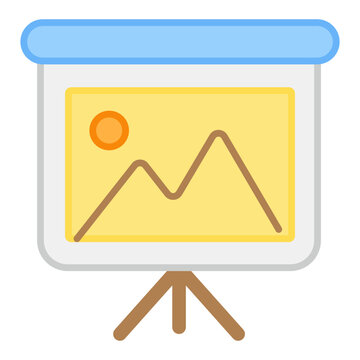 A flat design, icon of landscape