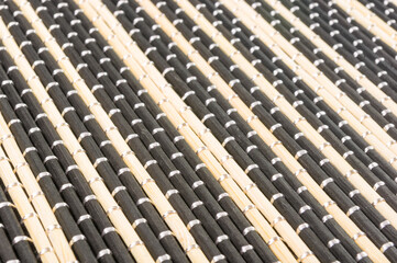 Obraz premium brown bamboo Mat - stand food, close-up, macro