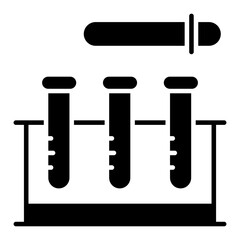 A glyph design, icon of  chemical tubes