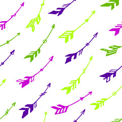 Cute boho arrows graphic seamless pattern. Ethnic aztec design. Indigenous american motive.