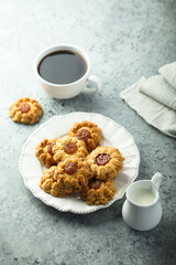 Traditional homemade cookies filled with jam