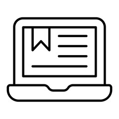 A linear design, icon of online bookmark