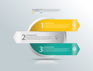 Presentation business infographic elements with 3 step