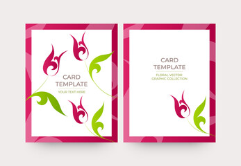 Floral card template. Vector illustration

