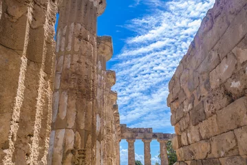 Deurstickers Ruins of Hera Temple in Selinunte ancient city on Sicily Island, Italy © Fotokon