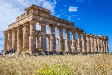 Deurstickers Remains of Hera Temple in Selinunte ancient city on Sicily Island, Italy © Fotokon