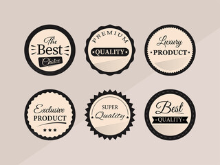 Collection Of Six Vintage Label, Tags Or Stickers Design For Advertising.