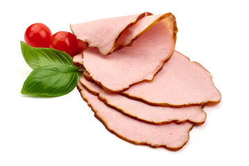 Smoked pork, isolated on white background. High resolution image