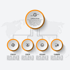 Abstract 3D Paper Infographics. Business template .Vector illustration