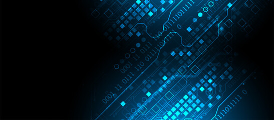Abstract background on technological and scientific topics. Various techno details with using digital code. Vector format.