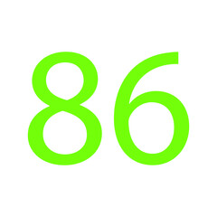 86 NUMBER SIMPLE CLIP ART VECTOR ILLUSTRATION