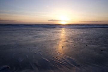 rising sun on the beach