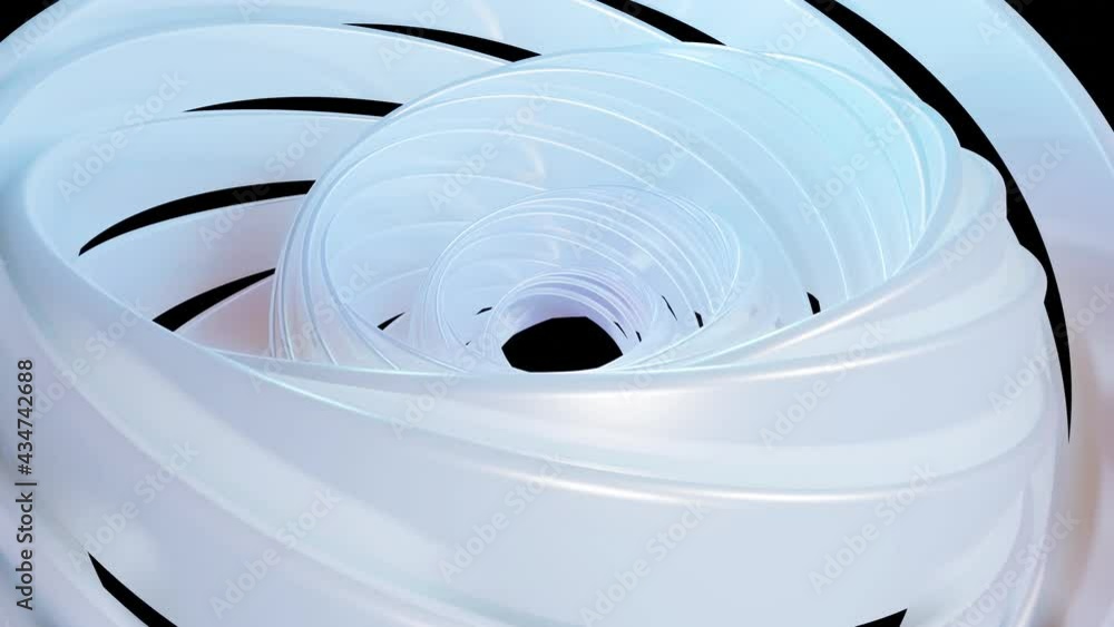 Poster 3d stylish abstract white background with rings or circles twisting in concentric structure. rings t