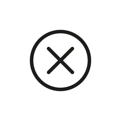Cross button icon. Cancel, close page button for web and mobile UI design.