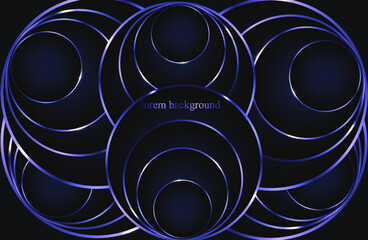 dark blue background with platinum circles. modern background. vector illustration. eps 10