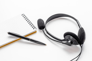 Hotline or call center support. Headset equipment