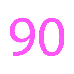 90 NUMBER SIMPLE CLIP ART VECTOR ILLUSTRATION