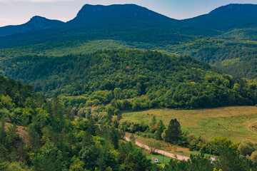 Fototapeta premium Green hills and mountains, the nature of Crimea
