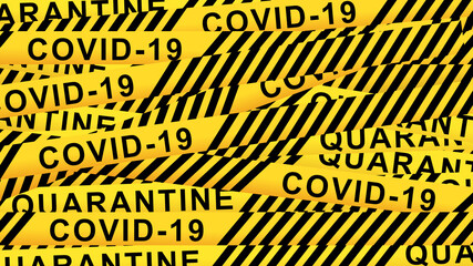 Fototapeta premium Covid-19 Quarantine Line Ribbon