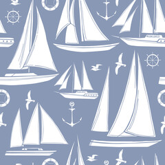 Yachts. Vector  pattern