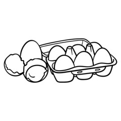 solid color eggs box. illustration, vector, isolated.