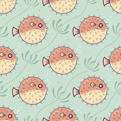 Pufferfish diagonal pattern © Natalia