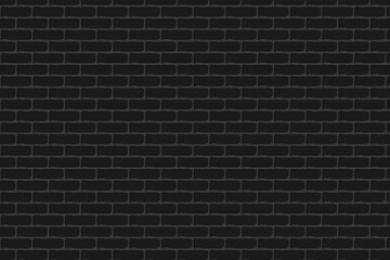 Black brick wall realistic texture vector illustration