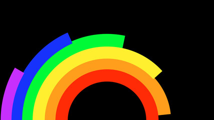Obraz premium Rainbow for Flag Or Illustration On Black Background
