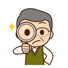 探す 男性 虫眼鏡