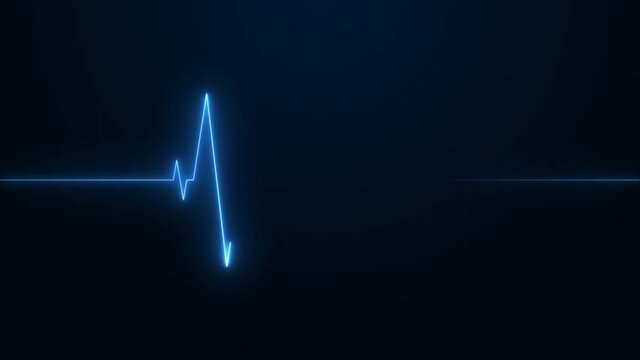 Neon effect heartbeat line seamless looping video. 4k resolution video seamless looping.