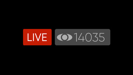 Live Banner Social Media Broadcast on Black Background